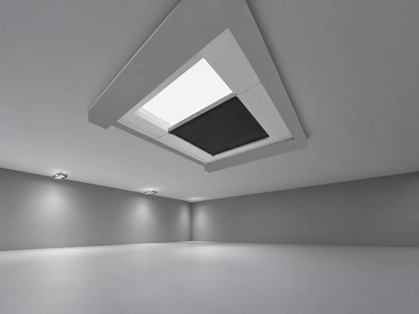 Horizontal fire curtain protecting a wide ceiling opening