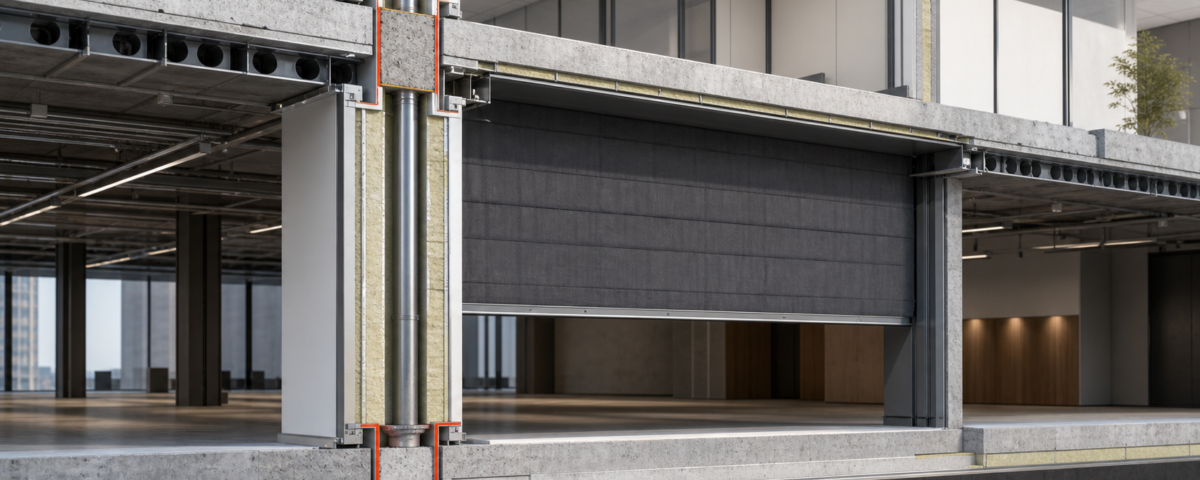 Fire compartment boundary coordinated through a modern interior