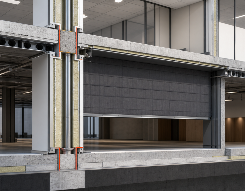 Fire compartment boundary coordinated through a modern interior