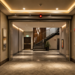 Hotel public area coordinated for fire and smoke safety